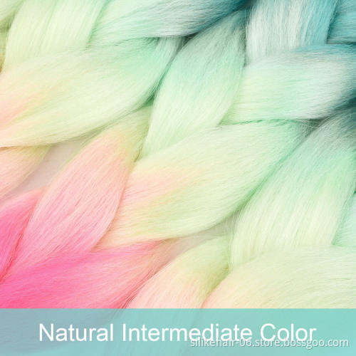 Wholsale Soft Ombre Color 24 Inch PROTECTIVE STYLE LIGHTWEIGHT Jumbo Braids Hair Easy Braiding Synthetic Hair Extensions
